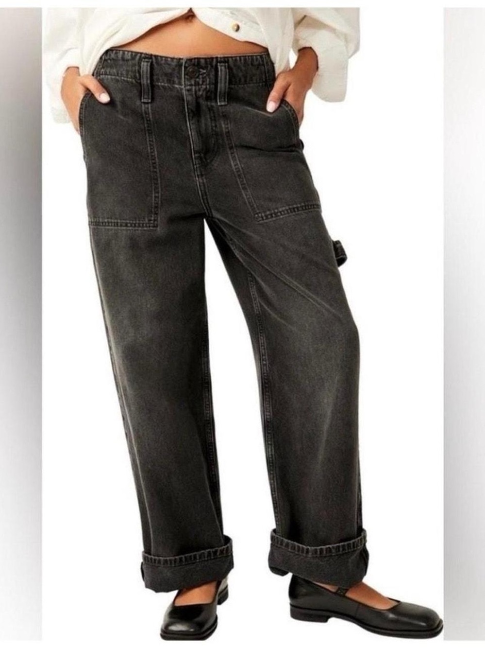 🖤 We The Free Free People Black Carpenter Jeans Size 29